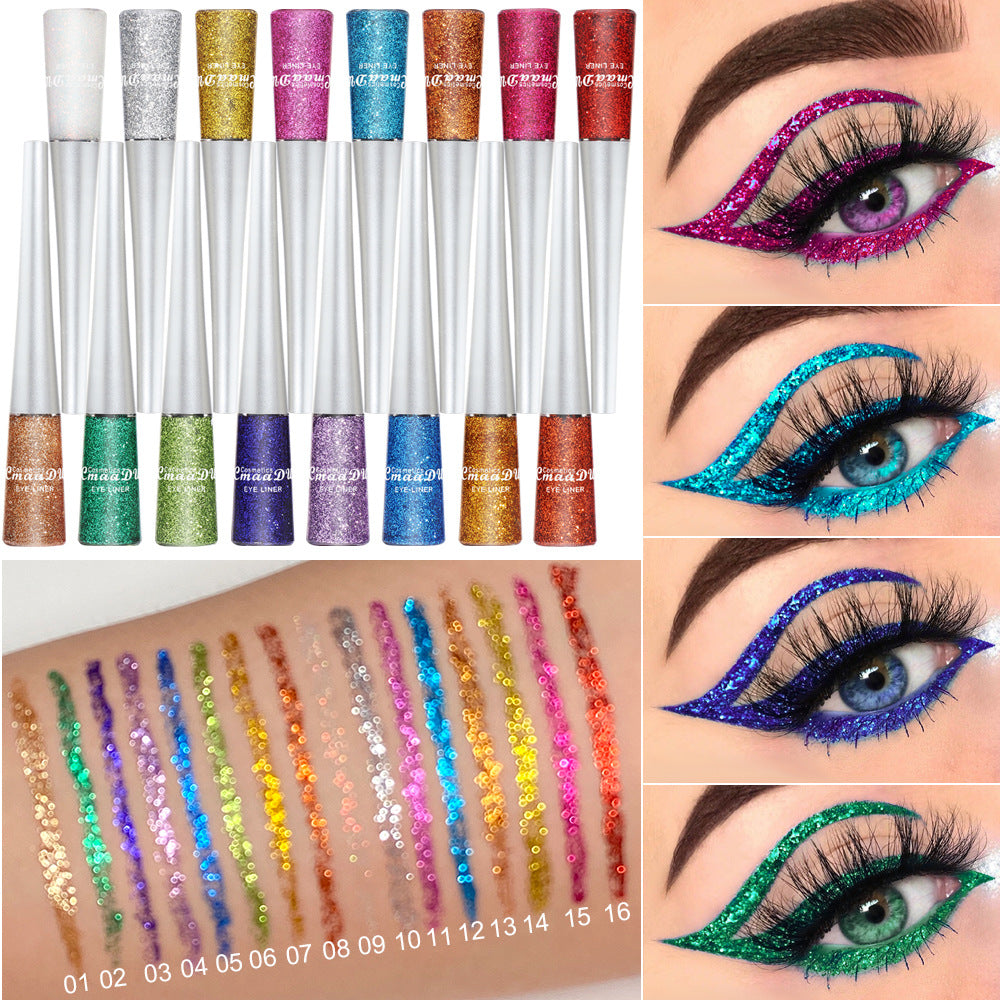 Ensemble d'eye-liners liquides pailletés et créatifs de mode