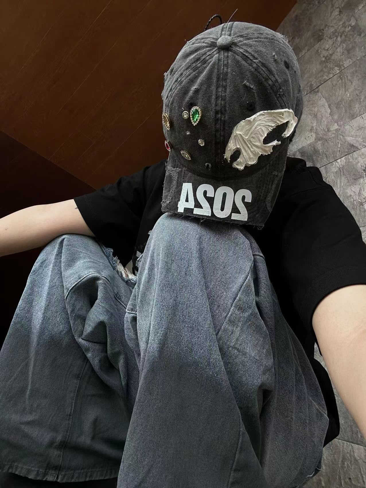 Casquette usée coupée, lavée, de baseball à grande circonférence