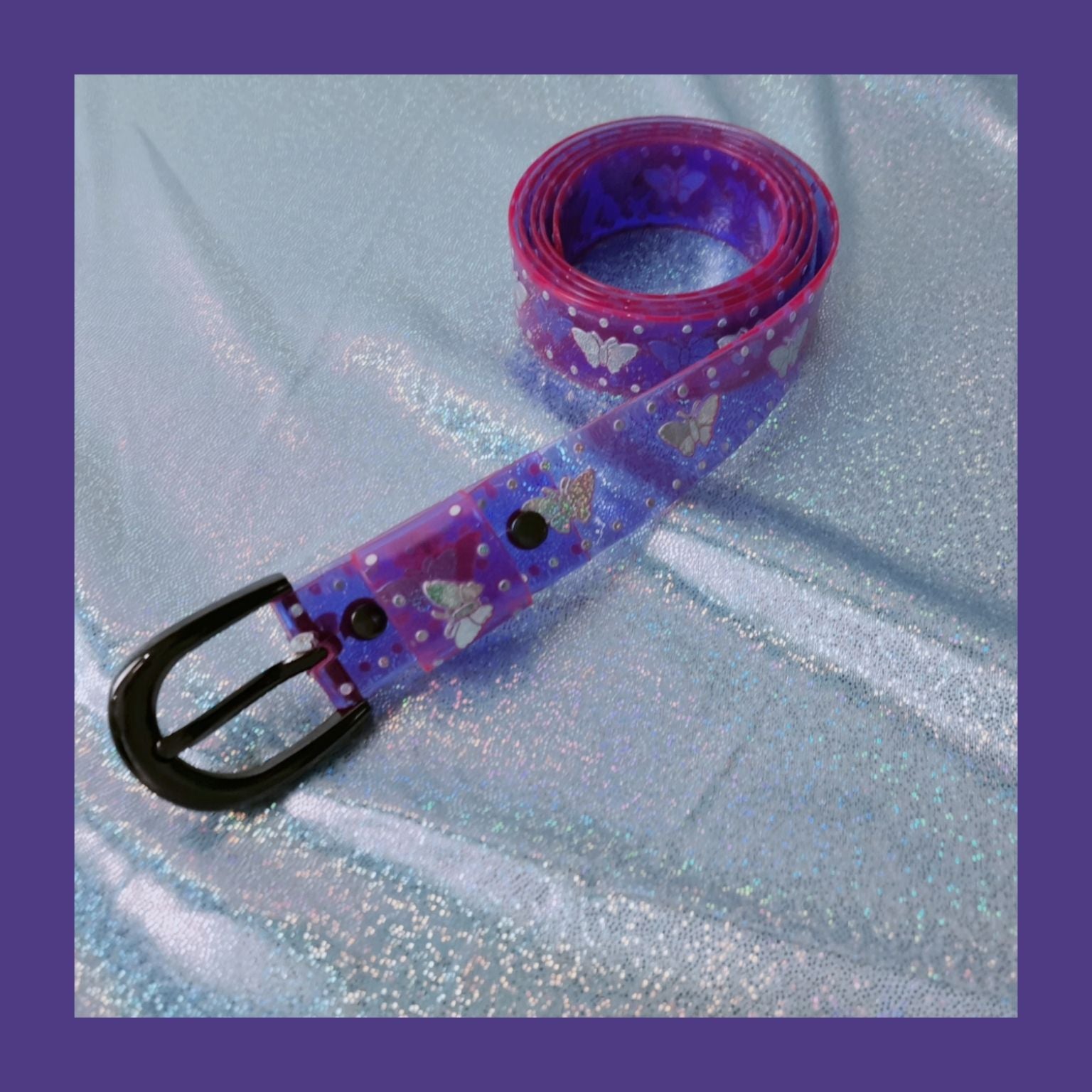 Ceinture décorative papillon fluorescente transparente rétro facile à assortir