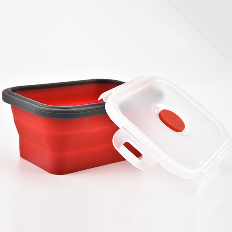 Square Silicone Folding Lunch Refrigerator Storage Box