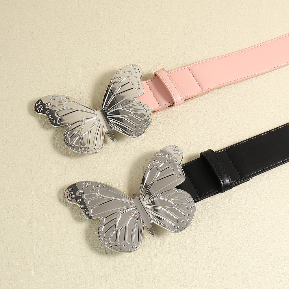 Ceinture Papillon Métallique Grande Taille pour Femme, Ceinture Simple Vintage, Accessoire Tendance et Doux