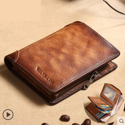 Portefeuille homme en cuir transfrontalier