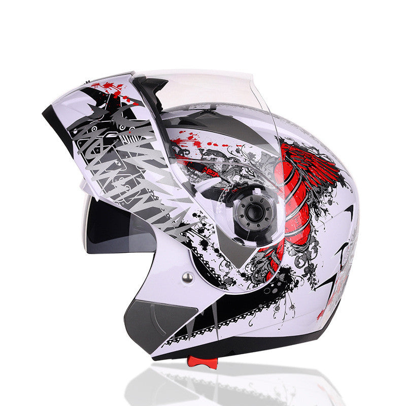 Casque de Moto Demi-Casque Anti-Buée Écran Solaire Double Visière Casque Intégral