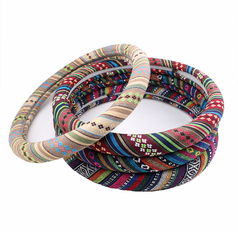 Couverture de Volant de Voiture en Tissu Grossier Style Ethnique Personnalité Tendance