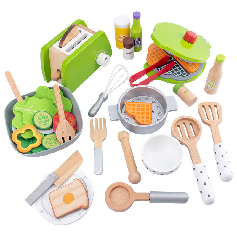 Children's Fruit And Vegetable Toy Set Play House Wooden Fruit And Vegetable Model Salad Tableware