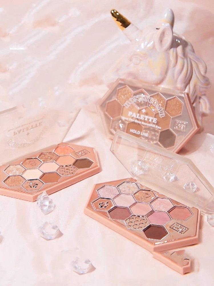 Palette de fards à paupières diamant nid d'abeille Thé au miel Orange Marron Mat Scintillant Pailleté Couleur quotidienne