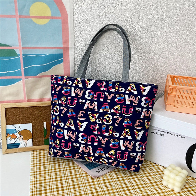 Canvas Large Capacity Ladies Print Tote Bag