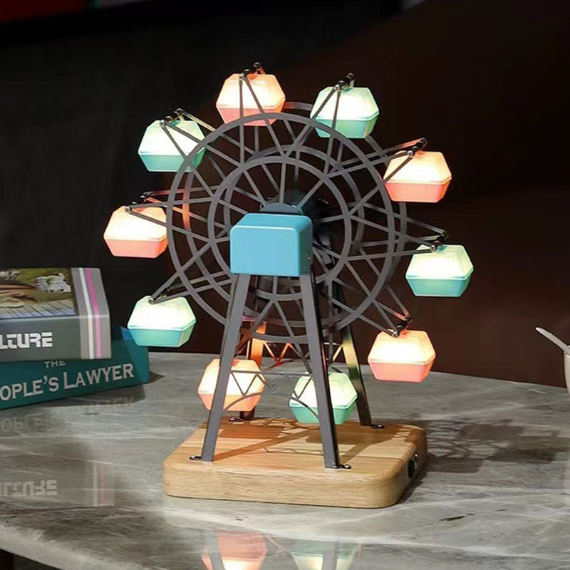 Lampe de Nuit Créative Décorative Petite Grande Roue Lampe d'Ambière Rotative