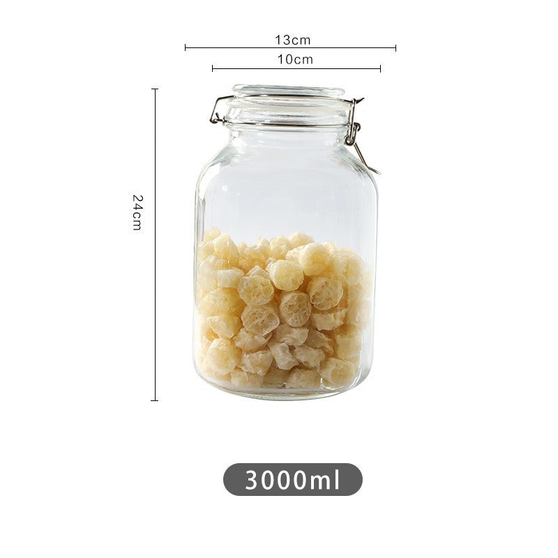 Bocal à thé rond en verre Boîte de conservation alimentaire