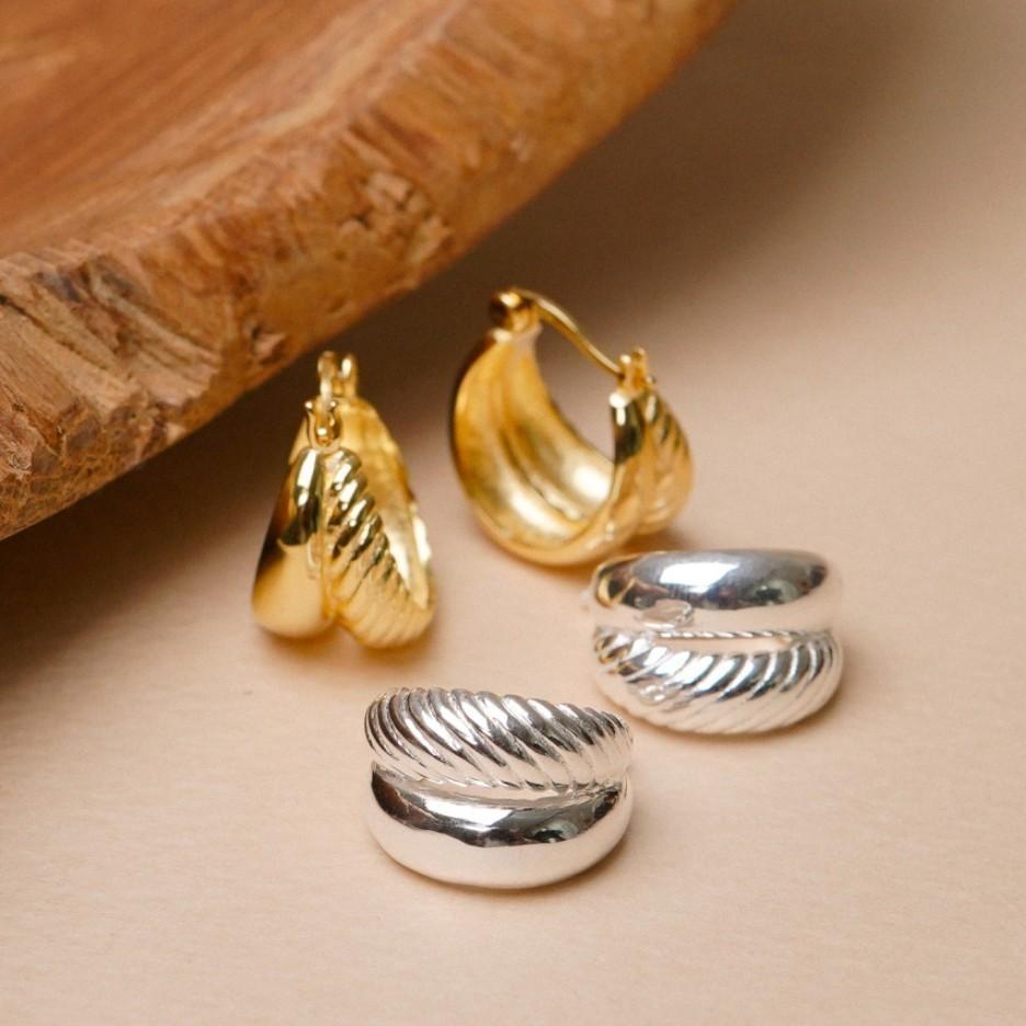 Simple Fashion 925 Sterling Silver Double Stud Earrings For Women