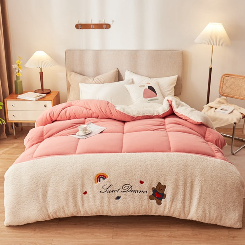 Lamb Velvet Quilt Winter Thickened Warm Core