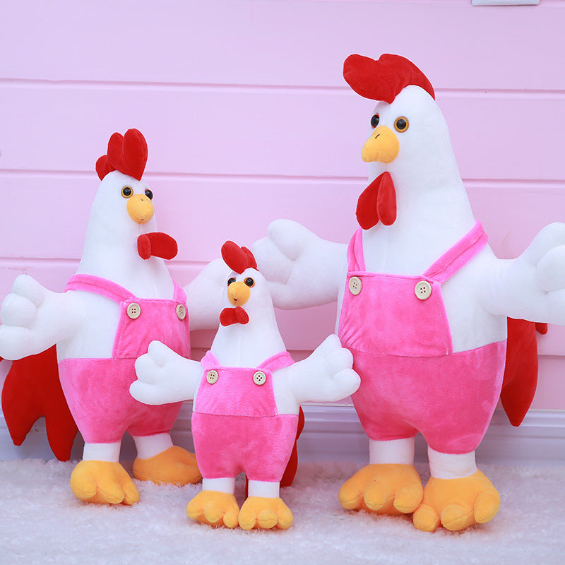 Plush Stuffed Chicken Mascot Suspender Pants Doll Gift
