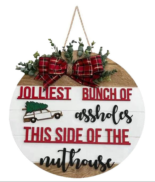 Décorations de Noël pour porte d'entrée, guirlande, articles de fête, artisanat, panneau de porte