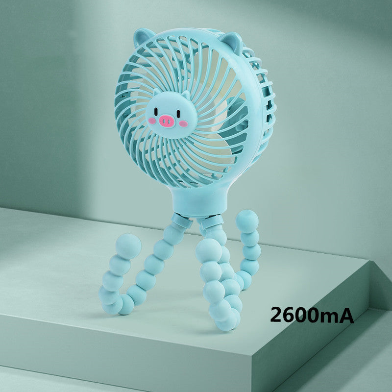 Poussette Poulpe Petit Ventilateur Portatif USB Rechargeable Silencieux Grande Capacité Pour Bébé