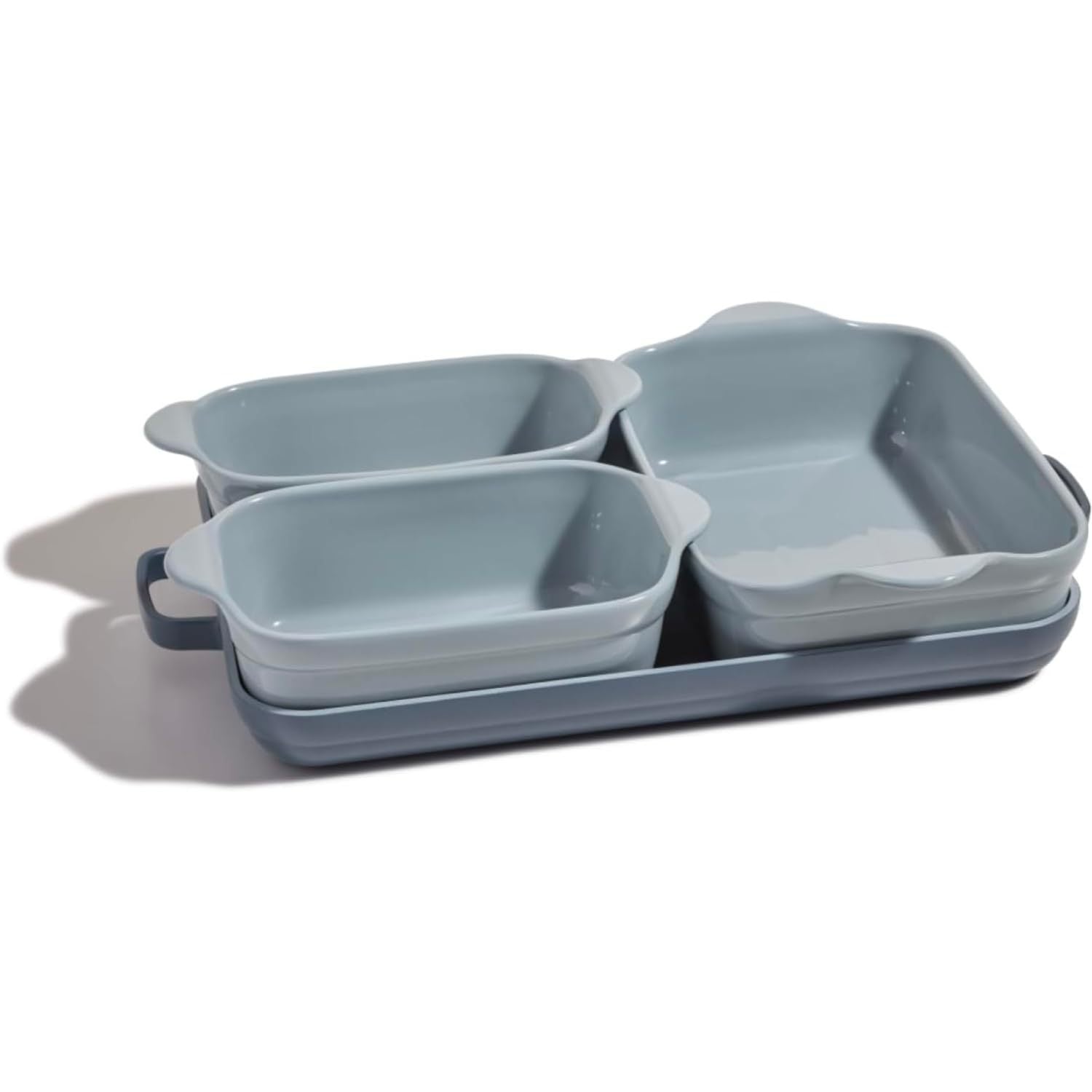 Nordic Style Ceramic Binaural Baking Pan Creative Household Oven Baking Dish Four-piece Set