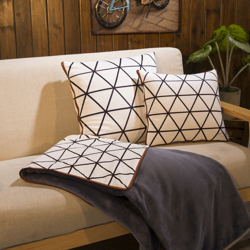 Pillow Quilt Dual-purpose Coral Fleece Cushion