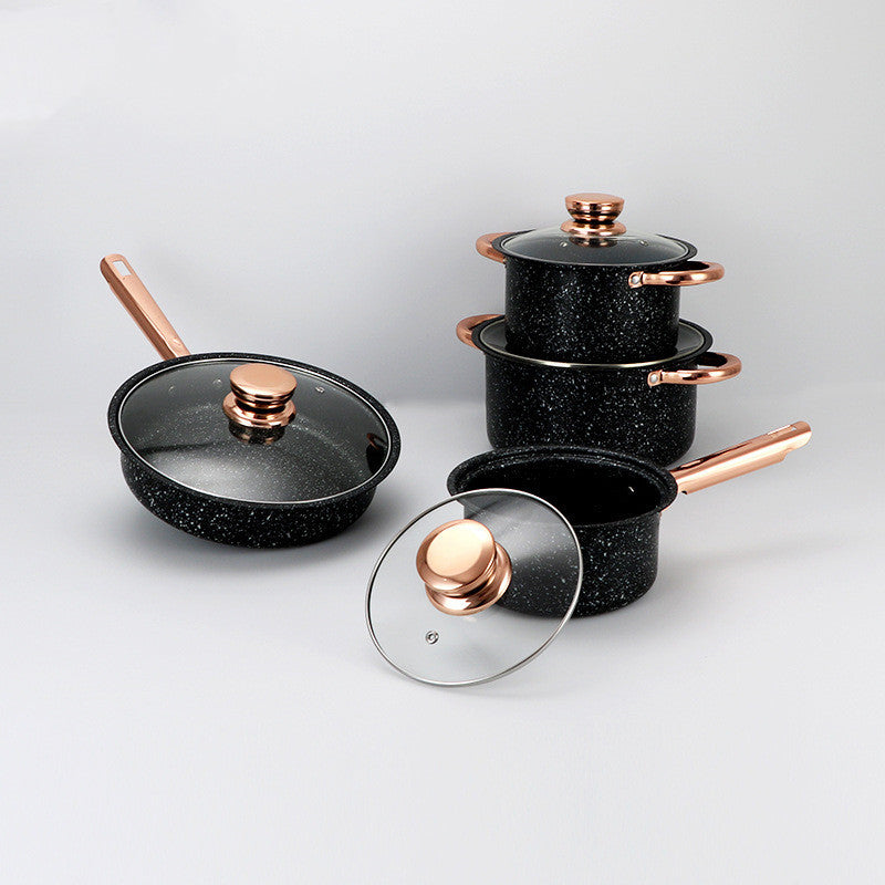 Ensemble de casseroles antiadhésives en pierre médicale ménagère