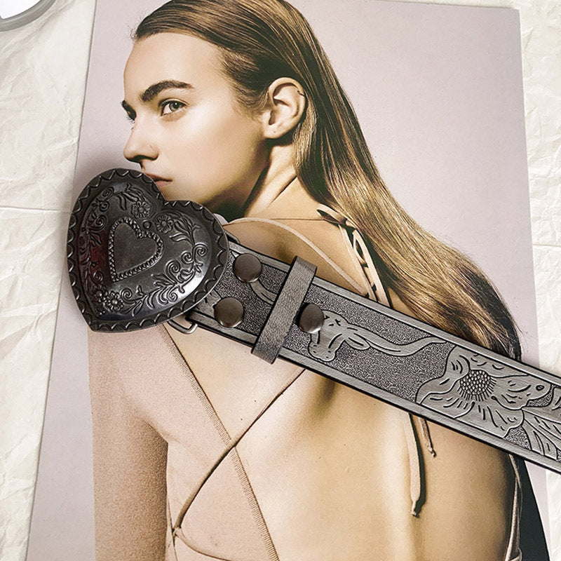 Ceinture décorative de mode pour femmes ceinture rétro amour