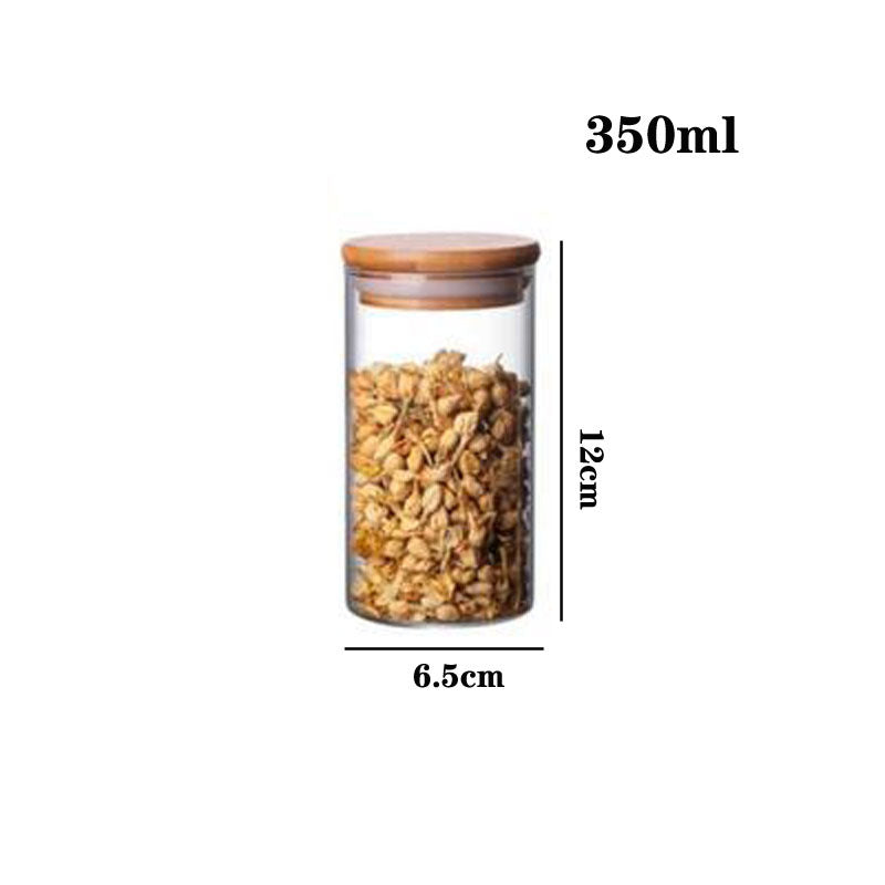 Boîtes à thé en verre à haute teneur en borosilicate, boîtes de rangement scellées, boîtes à thé transparentes, boîtes à céréales complètes, boîtes à bonbons
