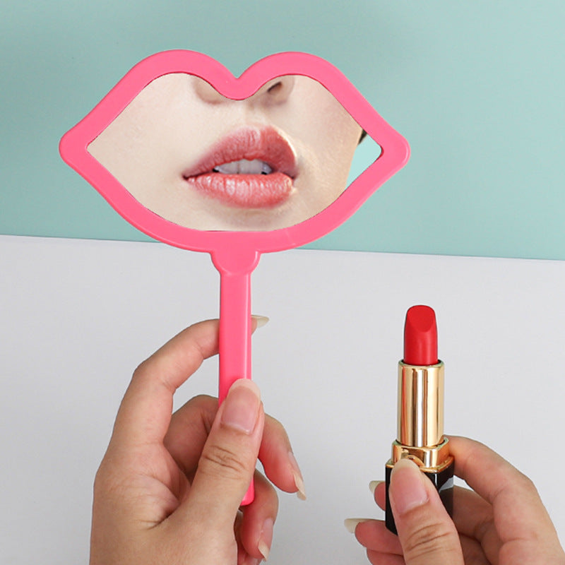 Lip Hand-held Makeup HD Portable Makeup DIY Mini Mirror