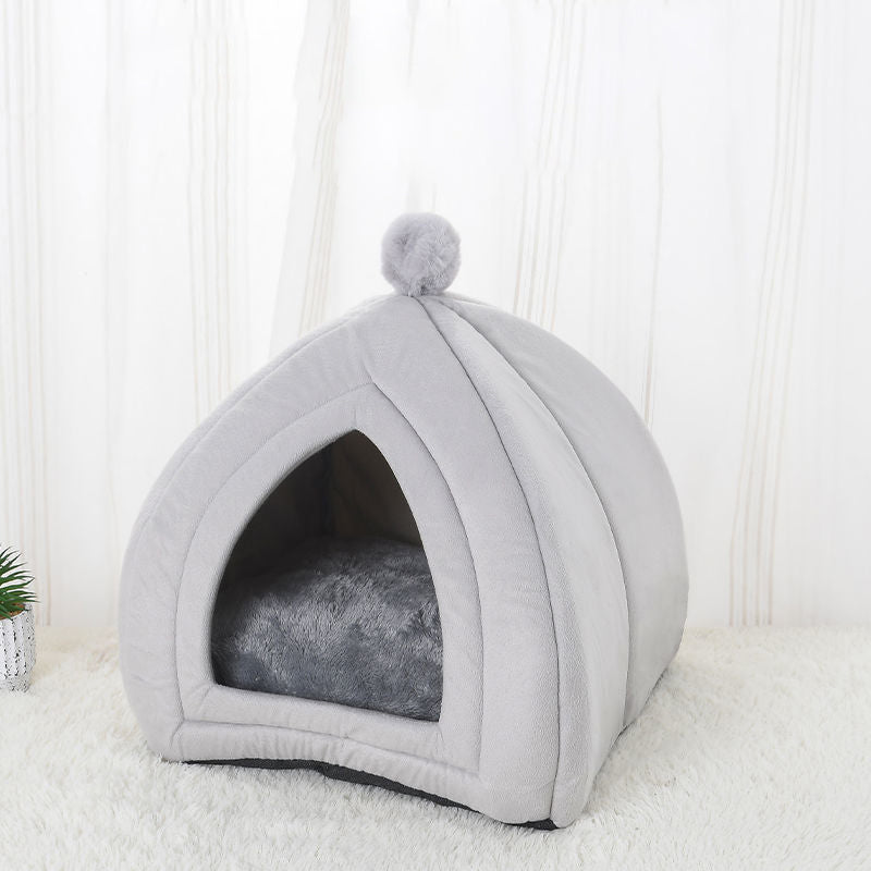 Cute Cat Bed Pet House Kitten Lounger Cushion Small Dog Tent Mat Washable Puppy Basket Cave Mat Soft For Cats House Bed Supplies