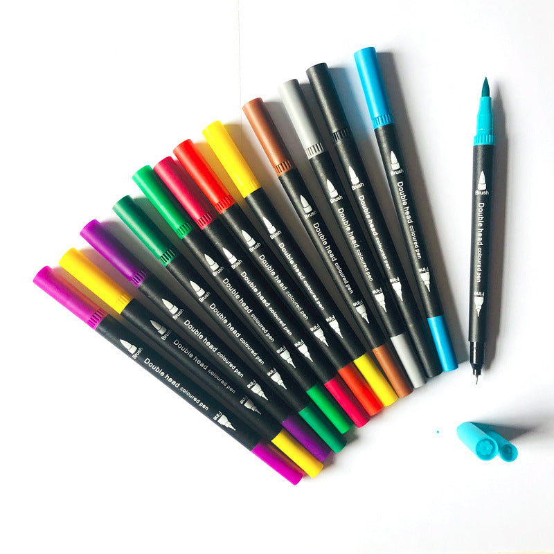 Ensemble de stylos aquarelle à double tête souple, fournitures d'art