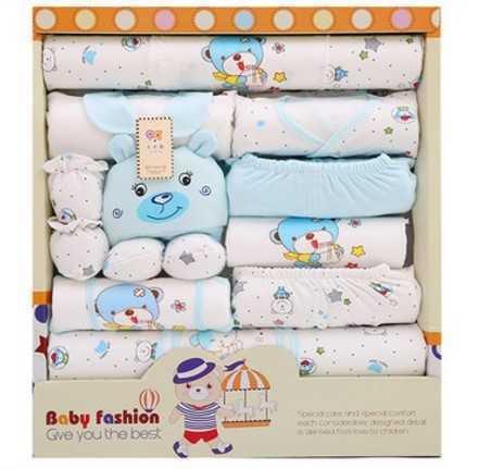 Coffret Cadeau de Vêtements pour Nouveau-nés en Coton 17 pièces