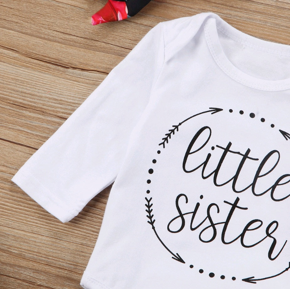 Ensemble trois pièces de vêtements pour bébé fille, nouvelle collection automne, en coton, manches longues, avec bandeau coloré