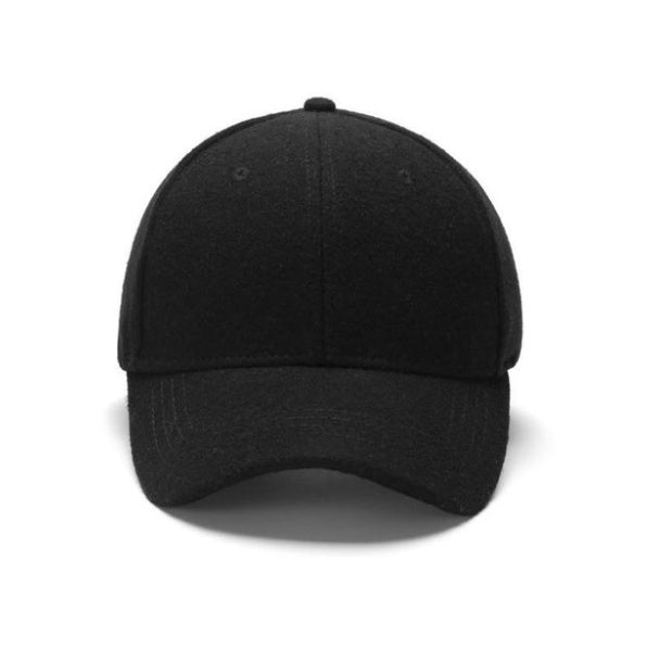 Solid color woolen baseball cap