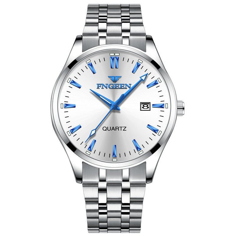 New Concept Korean Style Trendy Student Watches Men's Quartz Black Calendar Internet Celebrity Ultra-thin Waterproof Men's Watch