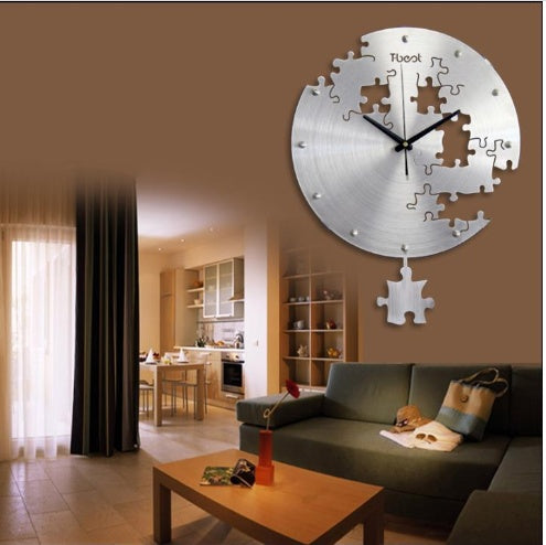 Horloge murale circulaire créative de 16 pouces, montre murale d'art, design moderne pour salon et chambre à coucher, horloge murale silencieuse, décoration murale pour la maison