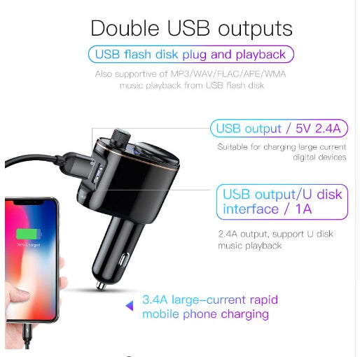 Compatible With Bluetooth FM Transmitter & Car Charger