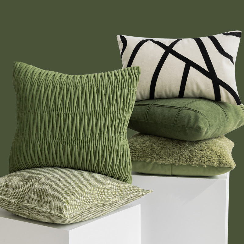 Green Three-dimensional Pleated Sofa Combination Pillow