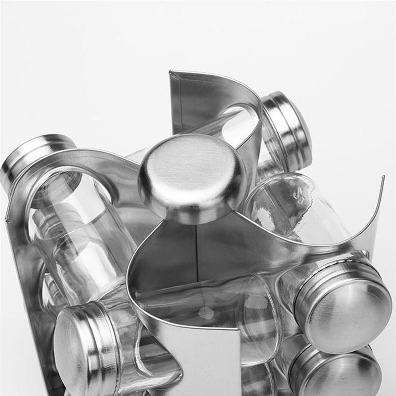 Bouteille d'assaisonnement rotative en acier inoxydable