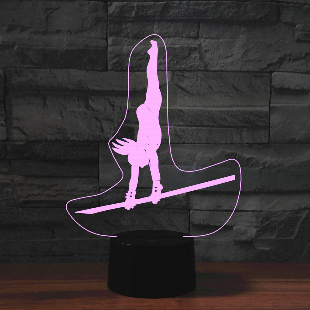 Barre horizontale fille 3D lumière tactile colorée LED rechargeable