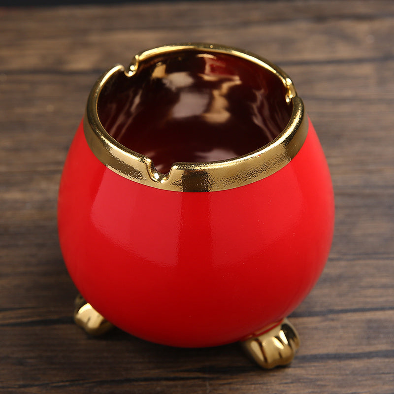 Ceramic Ashtray Creative Household Trend Windproof And Fly Ash Office Living Room Personality Big Ashtray