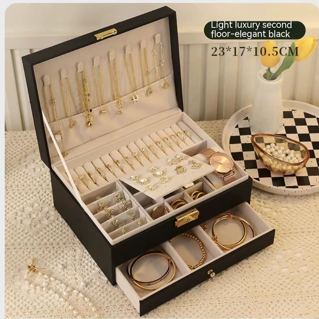Three Layer Lockable Jewelry Storage Box