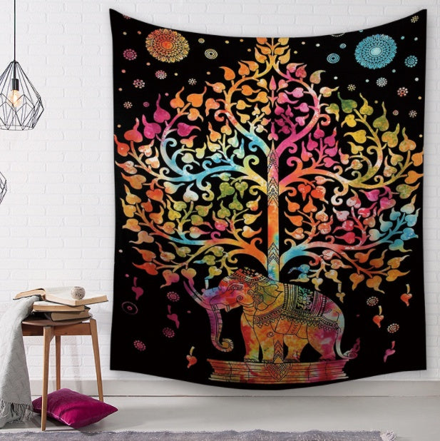 Couverture murale tapisserie imprimée éléphant