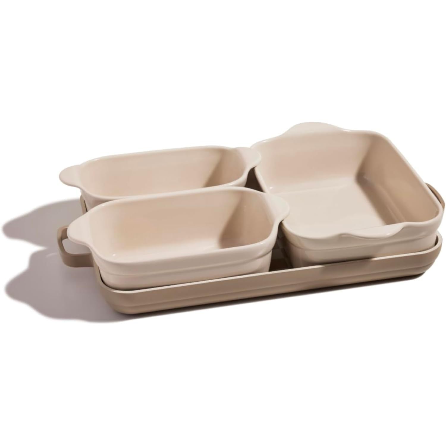 Nordic Style Ceramic Binaural Baking Pan Creative Household Oven Baking Dish Four-piece Set