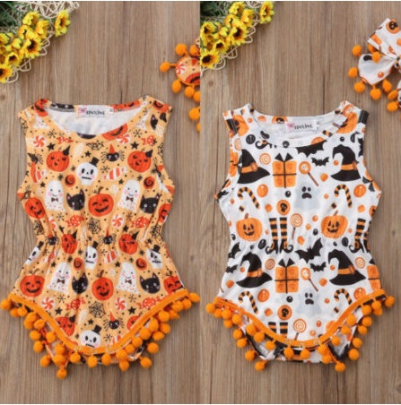 Furry ball triangle romper