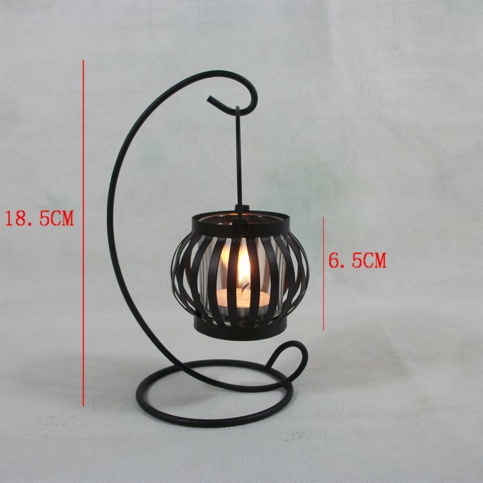 Lanterne de jardin chinoise en fonte, lanterne à bougie en verre et métal sur pied.