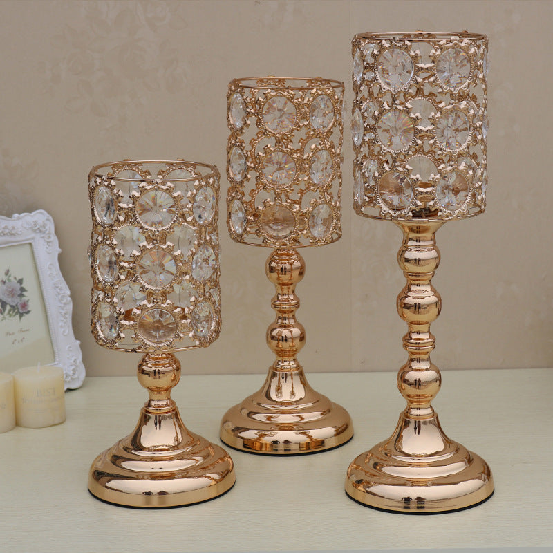 Single Head Hollow Gold Ornaments Warm Candle Holder