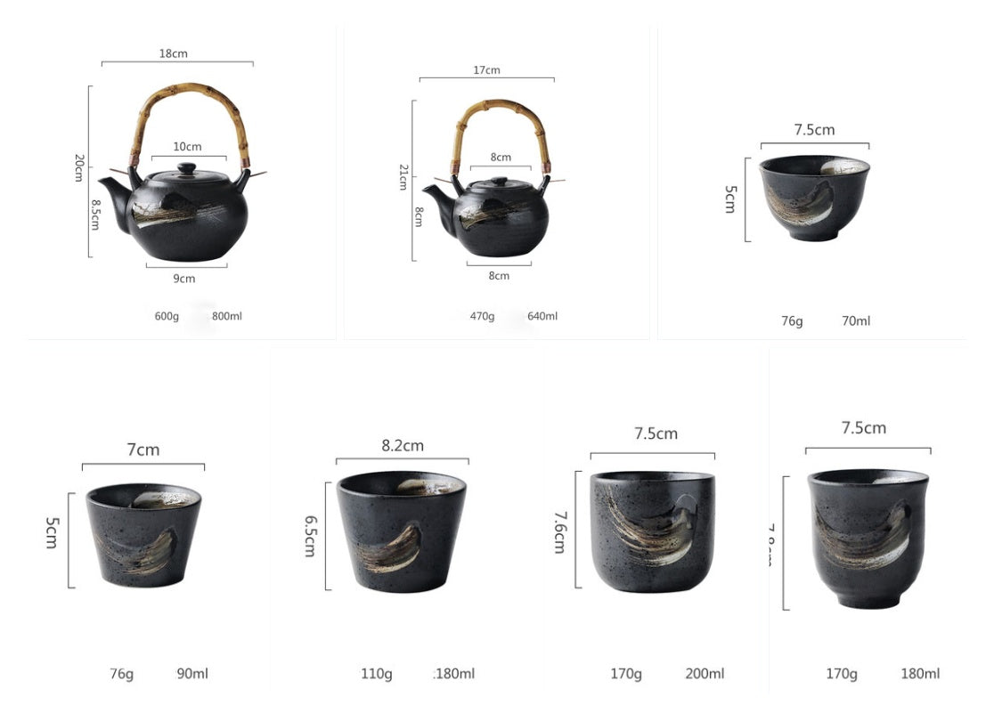Japanese ceramic teapot Kung Fu tea set