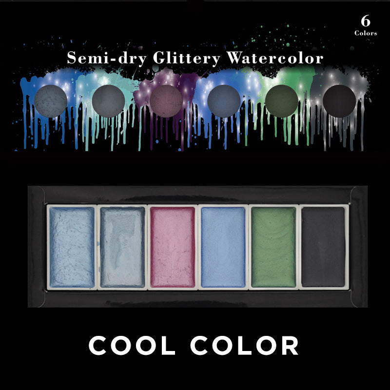 Kit de Peinture Aquarelle Solide Professionnel 6 Couleurs