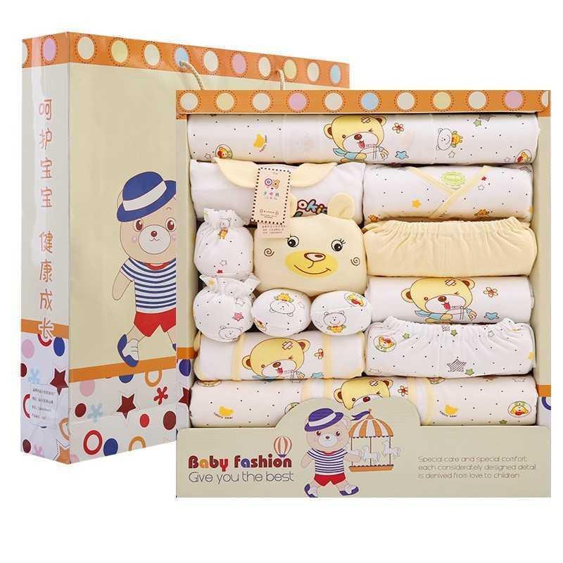 Coffret Cadeau de Vêtements pour Nouveau-nés en Coton 17 pièces
