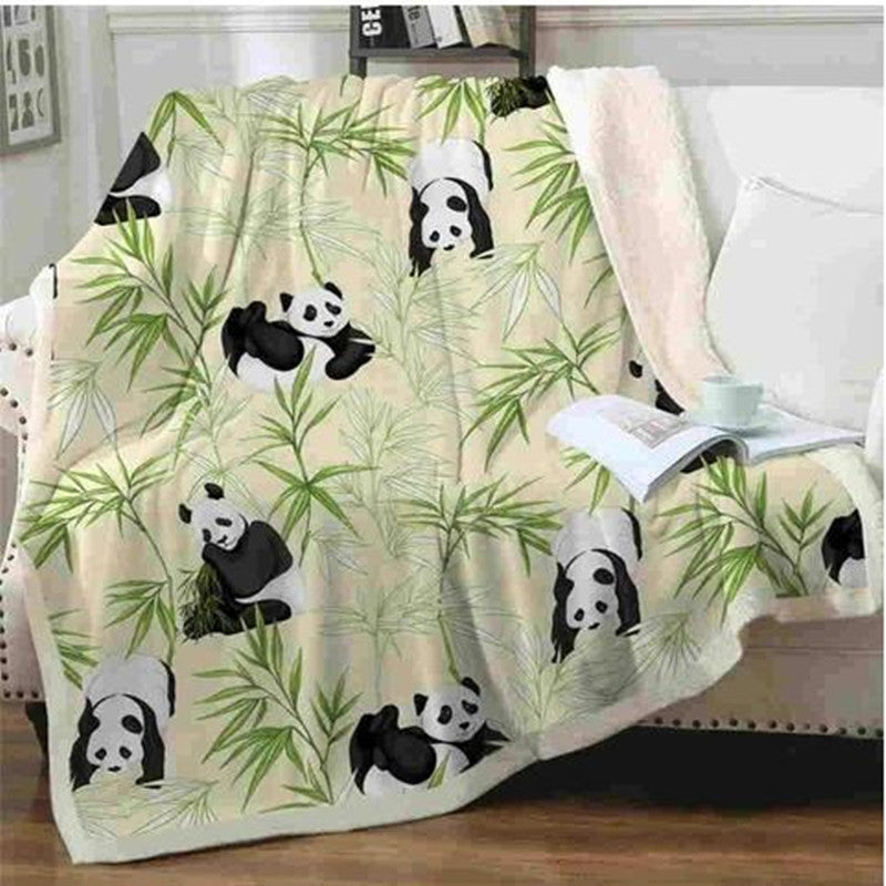 Couverture en flanelle motif panda