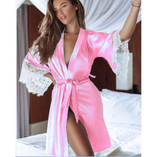 Dress gown less retro nightgown bathrobe