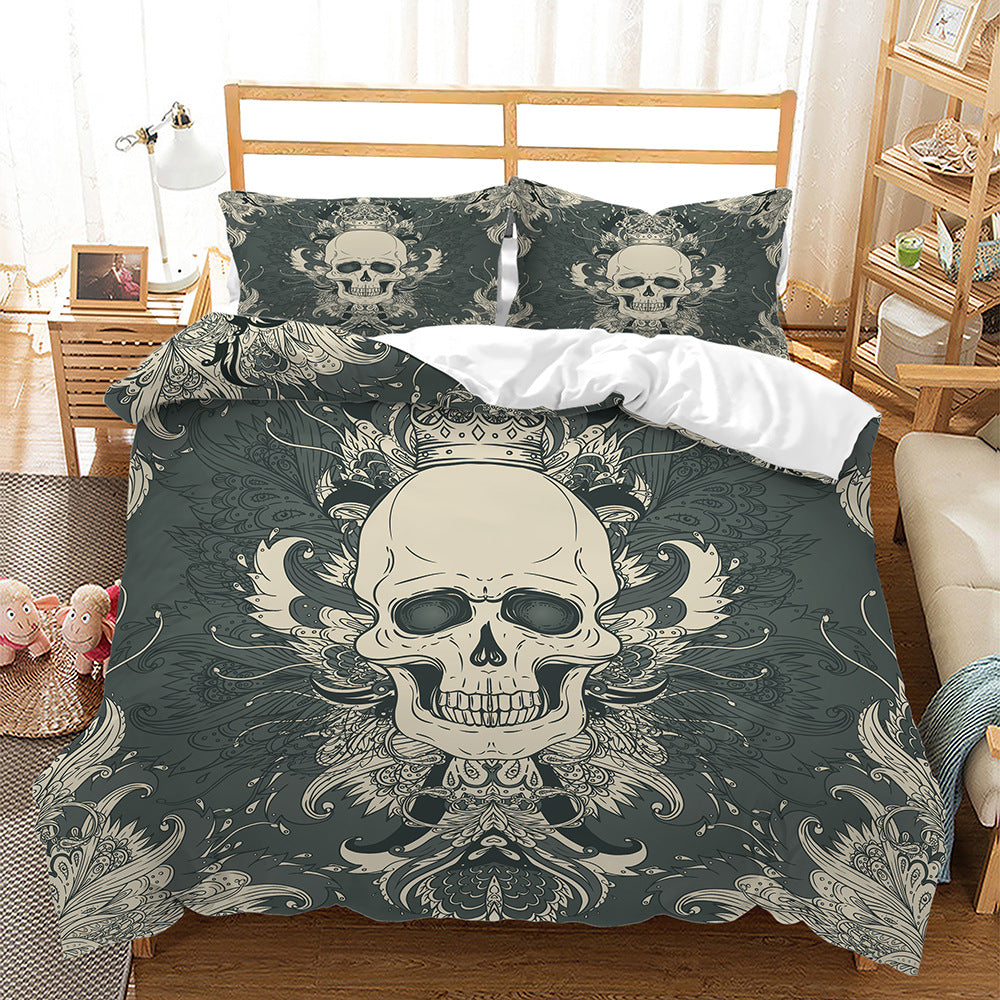 Three-piece Skull Digital Printing Bedding
