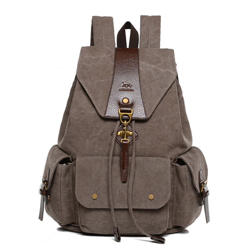 Sac à dos de voyage spacieux rétro en toile pour homme