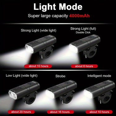 Smart-sensing Bicycle Front Light LED 3-in-1 Bike Light With Charging